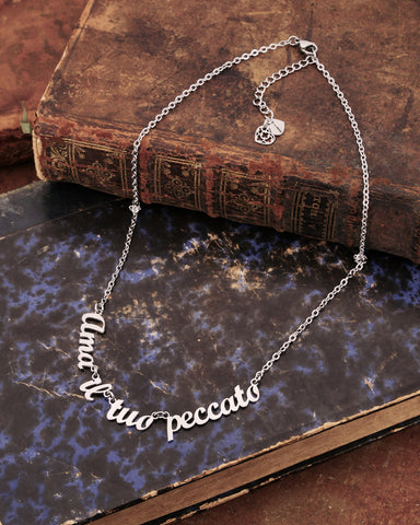 Collana in acciaio Ama il tuo peccato