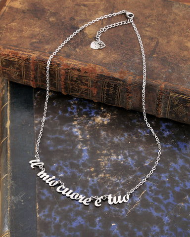 Collana in acciaio Il mio cuore è tuo