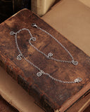 Collana girocollo in acciaio con 6 mini pendenti Cuore e Fiore gotico