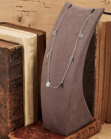 Collana girocollo in acciaio con 6 mini pendenti  Fiore gotico