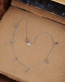 Collana girocollo in acciaio con 6 mini pendenti  Fiore gotico