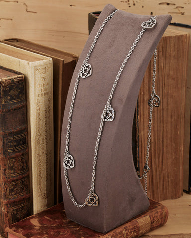 Collana lunga 8 pendenti in acciaio - Cuore