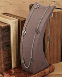 Collana lunga 8 pendenti in acciaio - Cuore e Fiore gotico