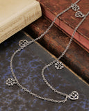 Collana lunga 8 pendenti in acciaio - Cuore e Fiore gotico