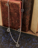 Collana lunga 8 pendenti in acciaio - Cuore e Fiore gotico