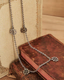 Collana lunga 8 pendenti in acciaio - Fiore gotico