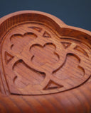 "Svuota tasche" cuore in legno - Finitura in mogano