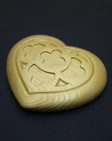 "Decoro da parete" cuore in legno - Finitura oro