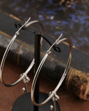 Orecchini cerchio in acciaio - Chiave cuore