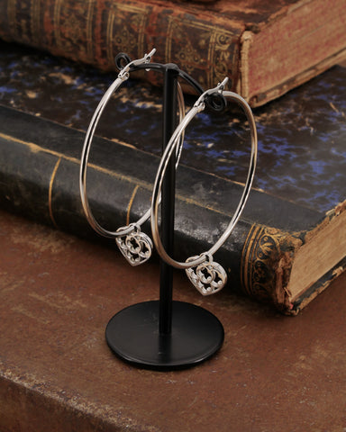 Orecchini cerchio in acciaio - Cuore