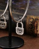 Orecchini cerchio in acciaio - Lucchetto