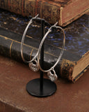 Orecchini cerchio in acciaio - Lucchetto cuore