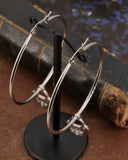 Orecchini cerchio in acciaio - Lucchetto cuore