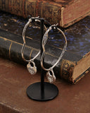 Orecchini cerchio "cuore" in acciaio - Lucchetto cuore