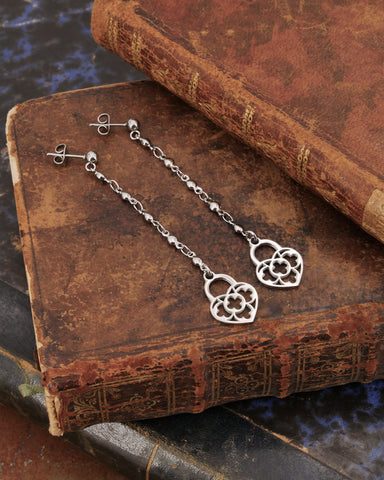 Orecchini pendenti in acciaio - Lucchetto traforato