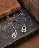 Orecchini pendenti in acciaio - Lucchetto