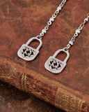 Orecchini pendenti in acciaio - Lucchetto