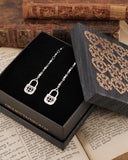 Orecchini pendenti in acciaio - Lucchetto