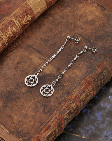 Orecchini pendenti in acciaio - Rosone