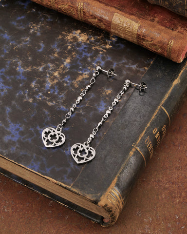 Orecchini pendenti in acciaio - Cuore