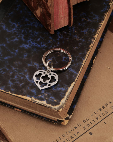 Portachiavi in acciaio satinato - Cuore