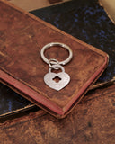 Portachiavi in acciaio satinato - Lucchetto Cuore