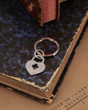 Portachiavi in acciaio satinato - Lucchetto Cuore