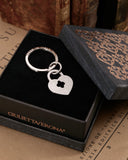 Portachiavi in acciaio satinato - Lucchetto Cuore