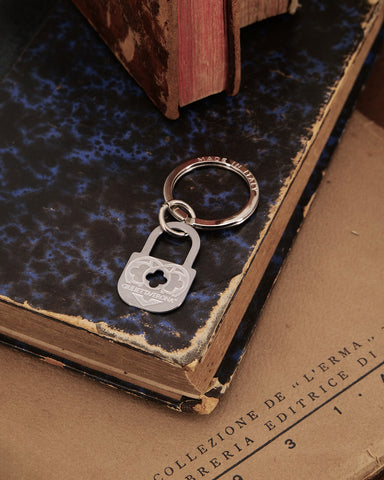 Portachiavi in acciaio satinato - Lucchetto