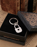 Portachiavi in acciaio satinato - Lucchetto