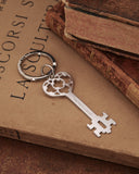 Portachiavi in acciaio satinato - Chiave grande cuore