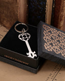 Portachiavi in acciaio satinato - Chiave grande cuore