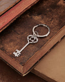 Portachiavi in acciaio satinato - Chiave media cuore