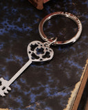 Portachiavi in acciaio satinato - Chiave media cuore