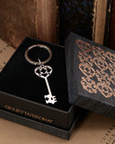 Portachiavi in acciaio satinato - Chiave media cuore