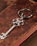 Portachiavi in acciaio satinato  - Chiave grande Fiore