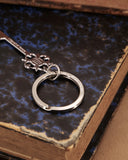 Portachiavi in acciaio satinato - Chiave media fiore