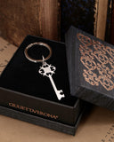 Portachiavi in acciaio satinato - Chiave media fiore