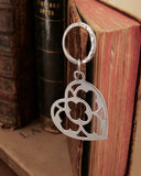 Portachiavi grande in acciaio satinato - Cuore diagonale