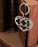 Portachiavi grande in acciaio satinato - Cuore