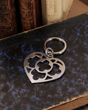 Portachiavi grande in acciaio satinato - Cuore