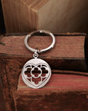 Portachiavi in acciaio lucido - Cuore cerchio