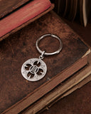 Portachiavi in acciaio lucido - Fiore cerchio