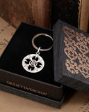 Portachiavi in acciaio lucido - Fiore cerchio