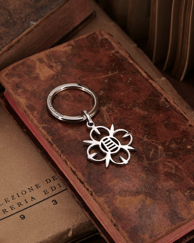 Portachiavi in acciaio lucido - Fiore