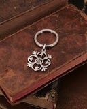 Portachiavi in acciaio lucido - Fiore gotico