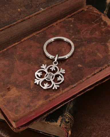 Portachiavi in acciaio lucido - Fiore gotico