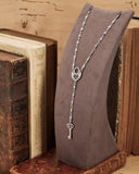 Collana stile rosario in acciaio - Lucchetto cuore e Chiave cuore