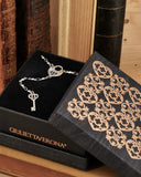 Collana stile rosario in acciaio - Lucchetto cuore e Chiave cuore