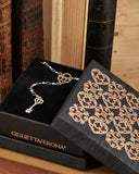 Collana stile rosario in acciaio - Lucchetto cuore traforato e Chiave cuore